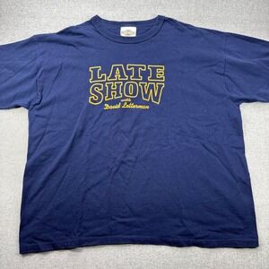 Vintage‎ 90s Late Show with David Letterman T Shirt Mens XL Blue Wide Boxy USA